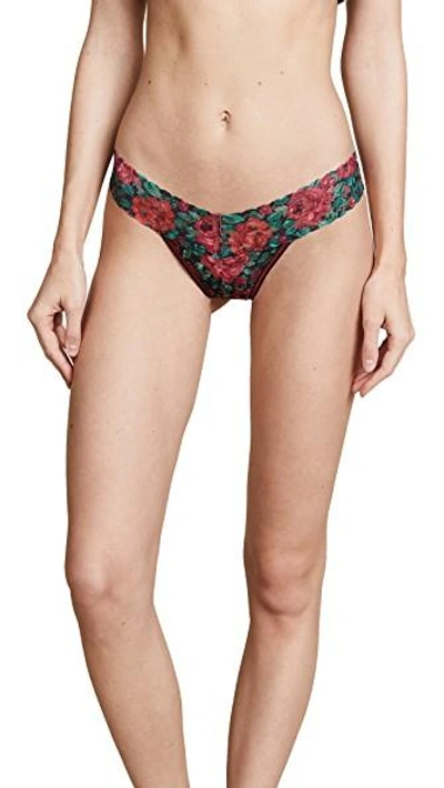 Shop Hanky Panky Roses Are Red Low Rise Thong In Multi