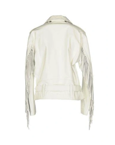 Shop Golden Goose Biker Jacket In White