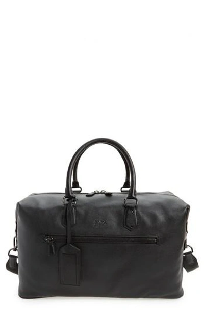 Shop Polo Ralph Lauren Pebbled Leather Duffel Bag - Black