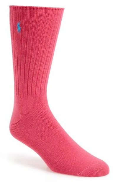 Shop Polo Ralph Lauren Crew Socks In Bright Pink