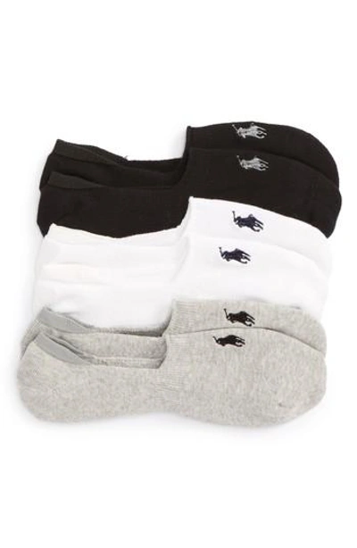 Shop Polo Ralph Lauren 3-pack No-show Liner Socks In Grey Heather/ Assorted