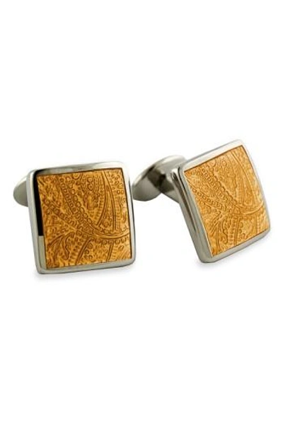 Shop David Donahue Sterling Silver Cuff Links In Gold