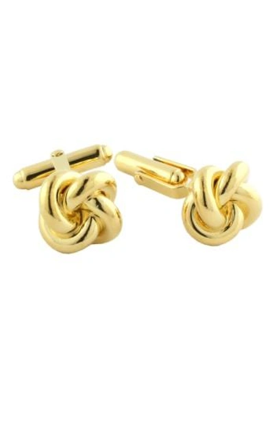 Shop David Donahue Knot Cuff Links In Gold Knot