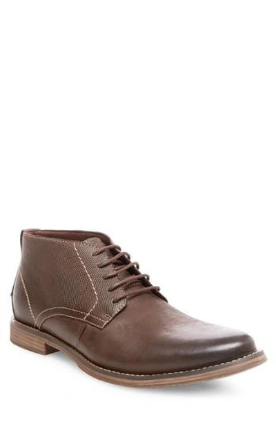 Shop Steve Madden Pieter Leather Chukka Boot In Brown Leather