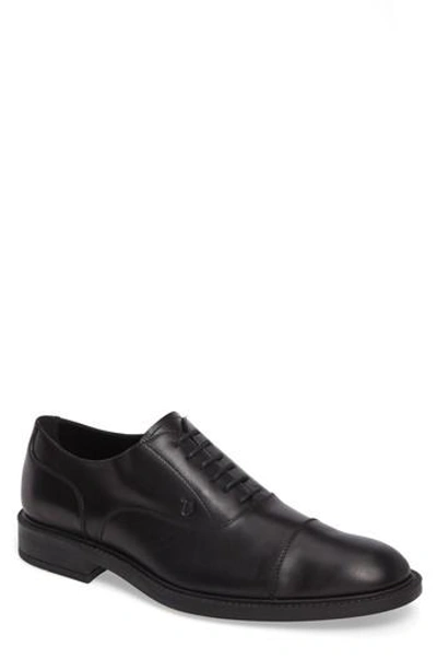 Shop Tod's Cap Toe Oxford In Black Leather
