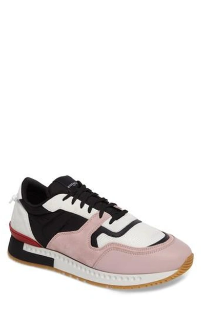 Shop Givenchy Mixed-finish Sneaker In Black/ White/ Pink