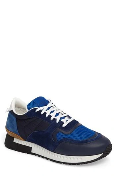 Shop Givenchy Mixed-finish Sneaker In Navy/ Beige
