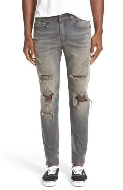 Shop R13 Skate Shredded Skinny Jeans In Grey