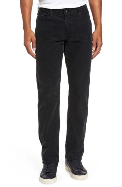 Shop Ag 'graduate' Tailored Straight Leg Corduroy Pants In Sulfur True Black