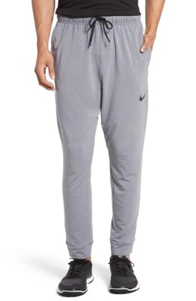 Shop Nike Dri-fit Fleece Training Pants In Cool Grey/ Black/ Black
