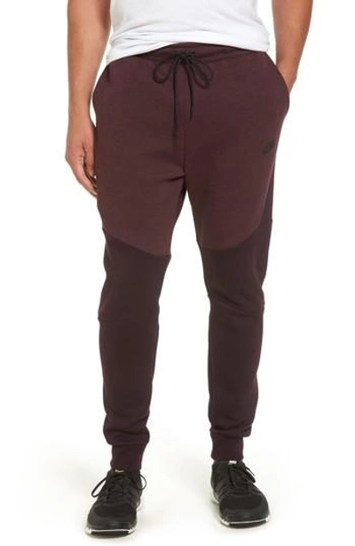 Shop Nike Tech Fleece Jogger Pants In Port Wine/ Heather/ Port