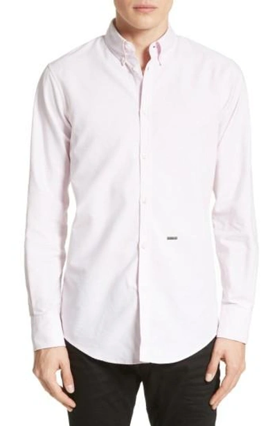 Shop Dsquared2 Extra Trim Fit Oxford Sport Shirt In Pink