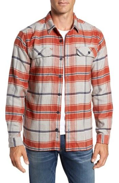 Shop Patagonia 'fjord' Regular Fit Organic Cotton Flannel Shirt In Migration Plaid: Andes Blue