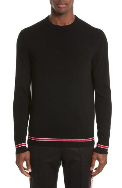 Shop Givenchy Iconic Canvas Trim Sweater In Black