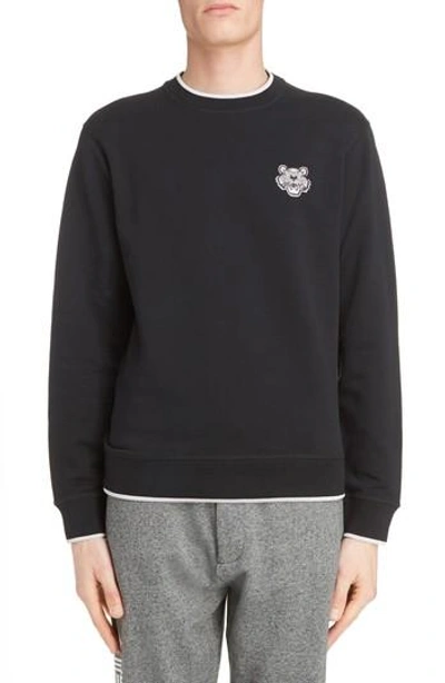 Shop Kenzo Wool Patch Pullover In Black