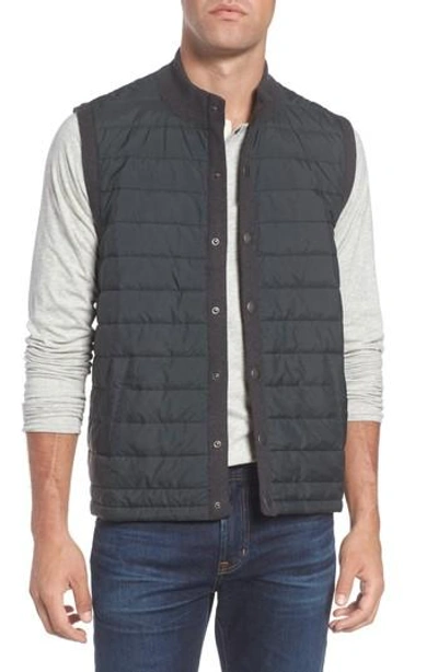 Shop Barbour 'essential' Tailored Fit Mixed Media Vest In Charcoal