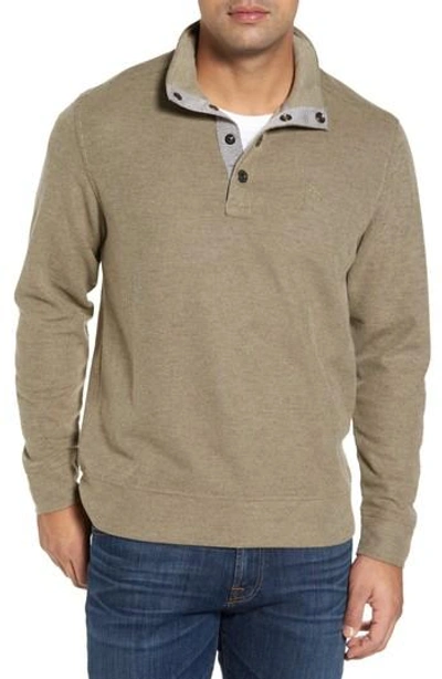 Shop Tommy Bahama Cold Springs Snap Mock Neck Sweater In Mocha