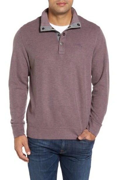 Shop Tommy Bahama Cold Springs Snap Mock Neck Sweater In Rum Berry