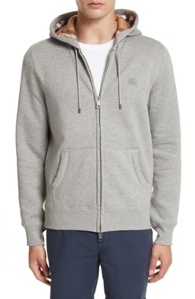 Burberry Claredon Regular Fit Zip Hoodie In Gray | ModeSens
