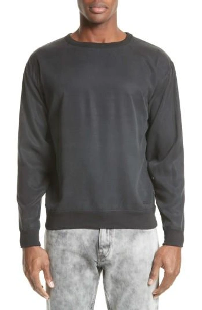 Shop Saturdays Surf Nyc Duey Twill Crewneck Sweatshirt In Black