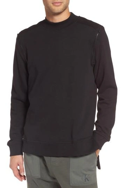 Shop Calvin Klein Jeans Est.1978 Zip Shoulder Sweatshirt In Black