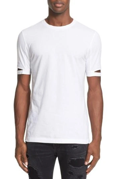 Shop Helmut Lang Sliced Sleeve T-shirt In Optic White