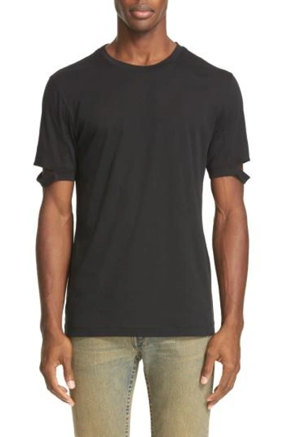 Shop Helmut Lang Sliced Sleeve T-shirt In Black