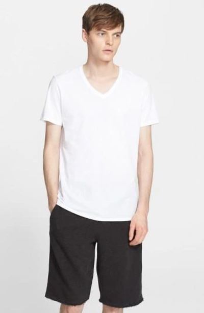 Shop Atm Anthony Thomas Melillo Cotton Jersey V-neck T-shirt In White