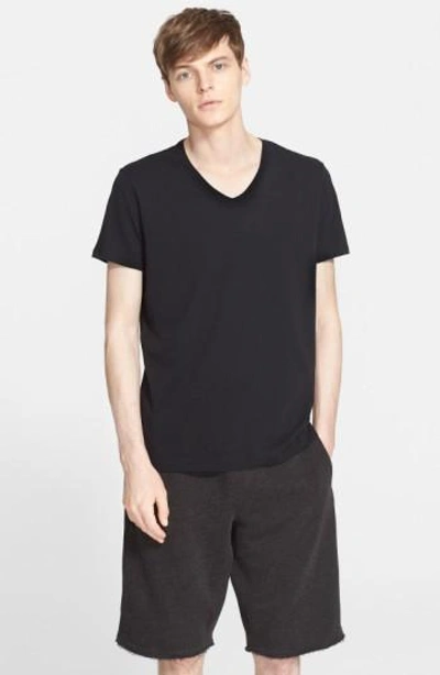Shop Atm Anthony Thomas Melillo Cotton Jersey V-neck T-shirt In Black