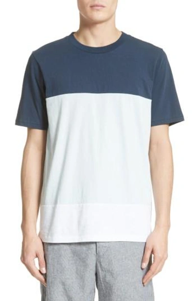 Shop Rag & Bone Colorblock T-shirt In Blue/ White