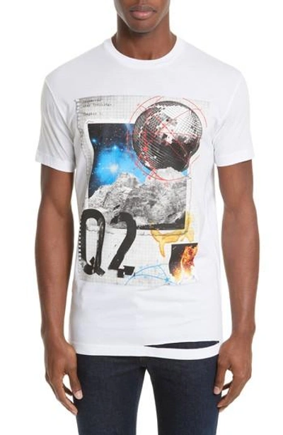Shop Dsquared2 Distressed Graphic Crewneck T-shirt In White