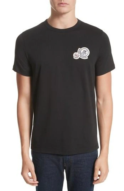 Shop Moncler Patch Detail T-shirt In Black