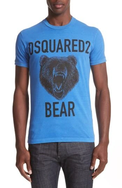 Shop Dsquared2 Bear Graphic T-shirt In Light Blue