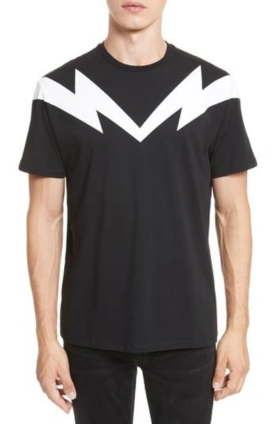 Shop Neil Barrett Bolt To Bolt Graphic T-shirt In Black/ White