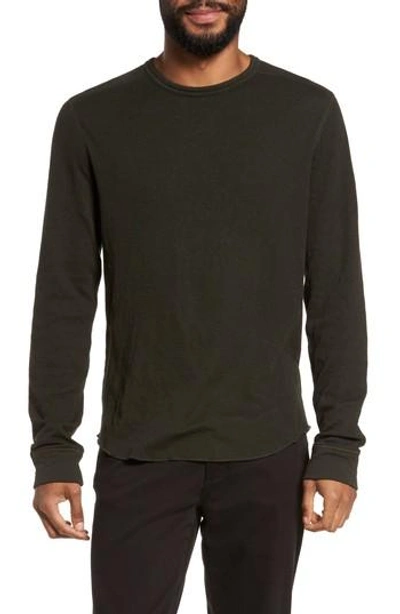 Shop Vince Double Knit Long Sleeve T-shirt In Cactus