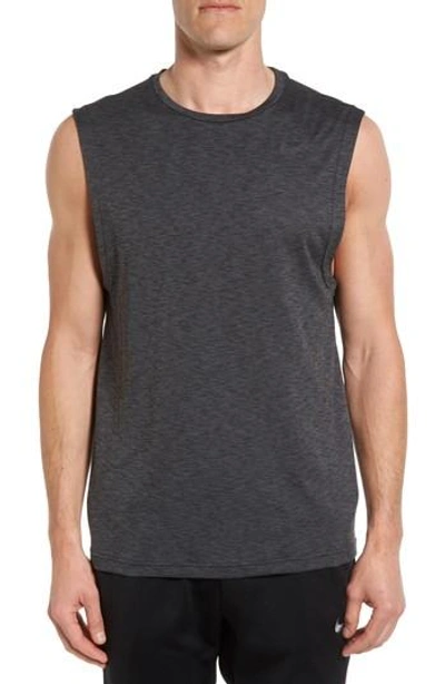 Shop Nike Hyper Dry Training Tank In Anthracite/ Black