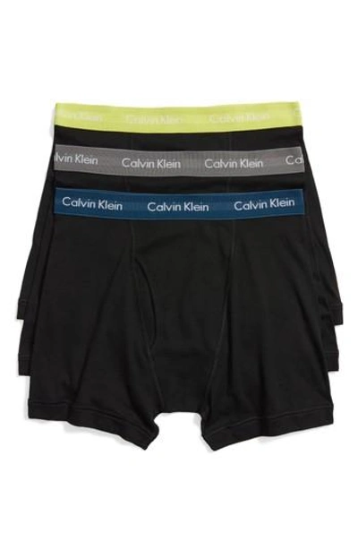 Shop Calvin Klein 3-pack Boxer Briefs In Black/ Grey/ Rebel/ Intuition
