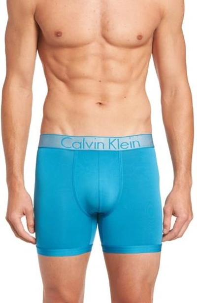Shop Calvin Klein Customized Stretch Boxer Briefs In Blue Jay