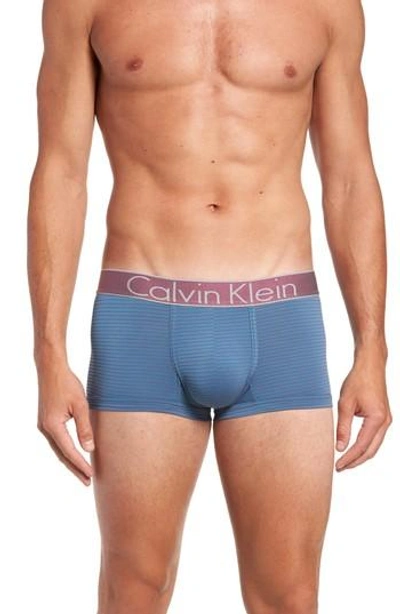 Shop Calvin Klein Customized Stretch Low Rise Trunks In Balance/ Fathom Stripe