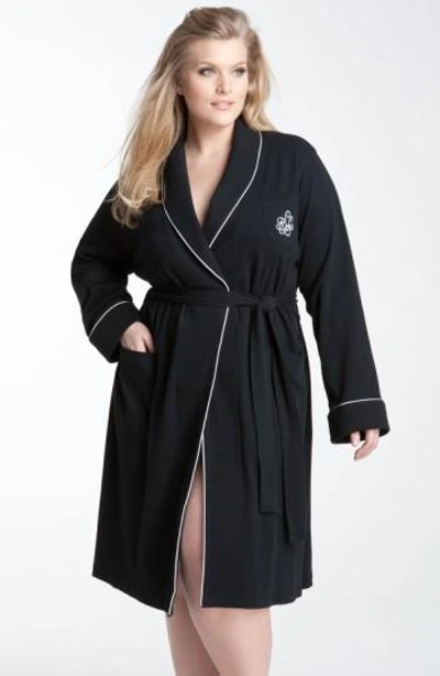 Shop Lauren Ralph Lauren Shawl Collar Robe In Black