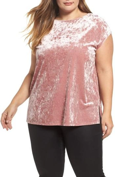 Shop Vince Camuto Crushed Velvet Knit Tee In 607iced Rose