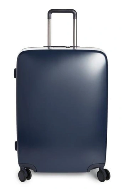 Shop Raden The A28 28-inch Charging Wheeled Suitcase - Blue In Navy Matte