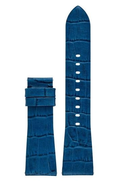 Shop Michael Kors Bradshaw Interchangeable Leather Strap In Blue