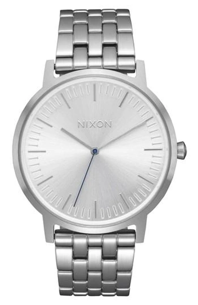 Shop Nixon Porter Bracelet Watch, 40mm In Silver