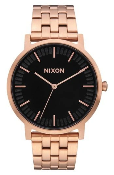 Shop Nixon Porter Bracelet Watch, 40mm In Rose Gold