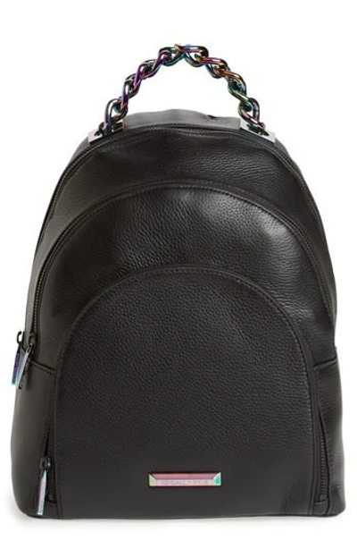 Shop Kendall + Kylie Sloane Iridescent Hardware Leather Backpack - Black In Black Iridescent