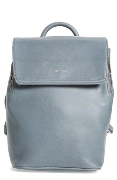 Shop Matt & Nat Mini Fabi Faux Leather Backpack - Blue In Frost