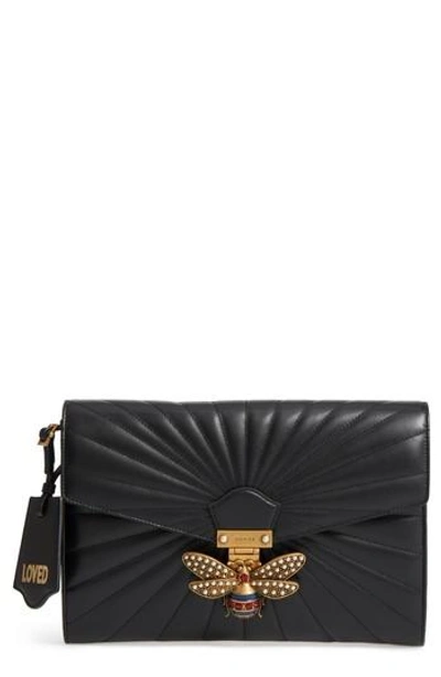 Gucci 'queen Margaret' Shoulder Bag With A Bee Motif in Black