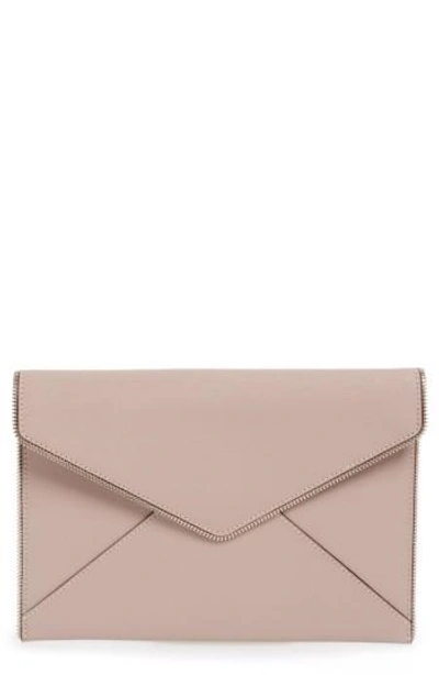 Shop Rebecca Minkoff Leo Envelope Clutch - Pink In Vintage Pink/ Silver Hrdwr