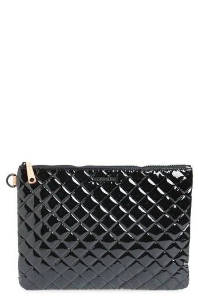 Shop Mz Wallace Metro Pouch In Black Lacquer